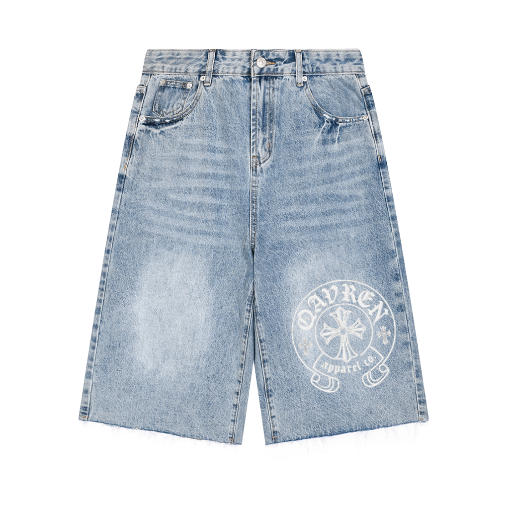QAVREN Wide Leg Denim jorts