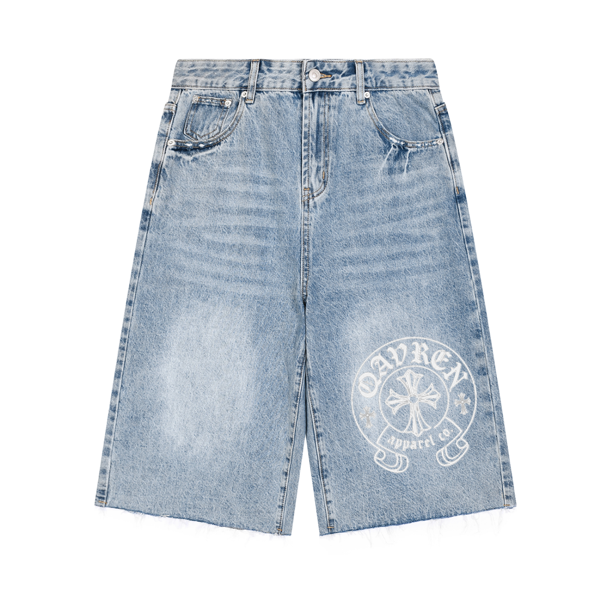 QAVREN Wide Leg Denim jorts
