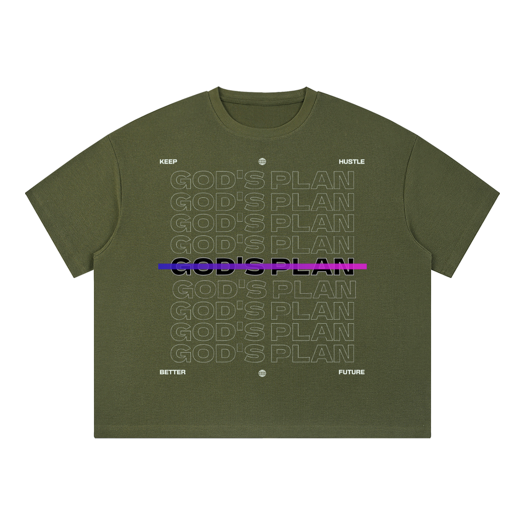 QAVREN Waffle Boxy T-Shirt
