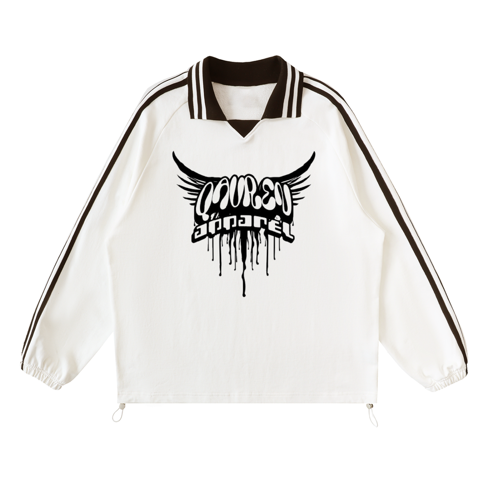QAVREN Lapel Collar Sweatshirt