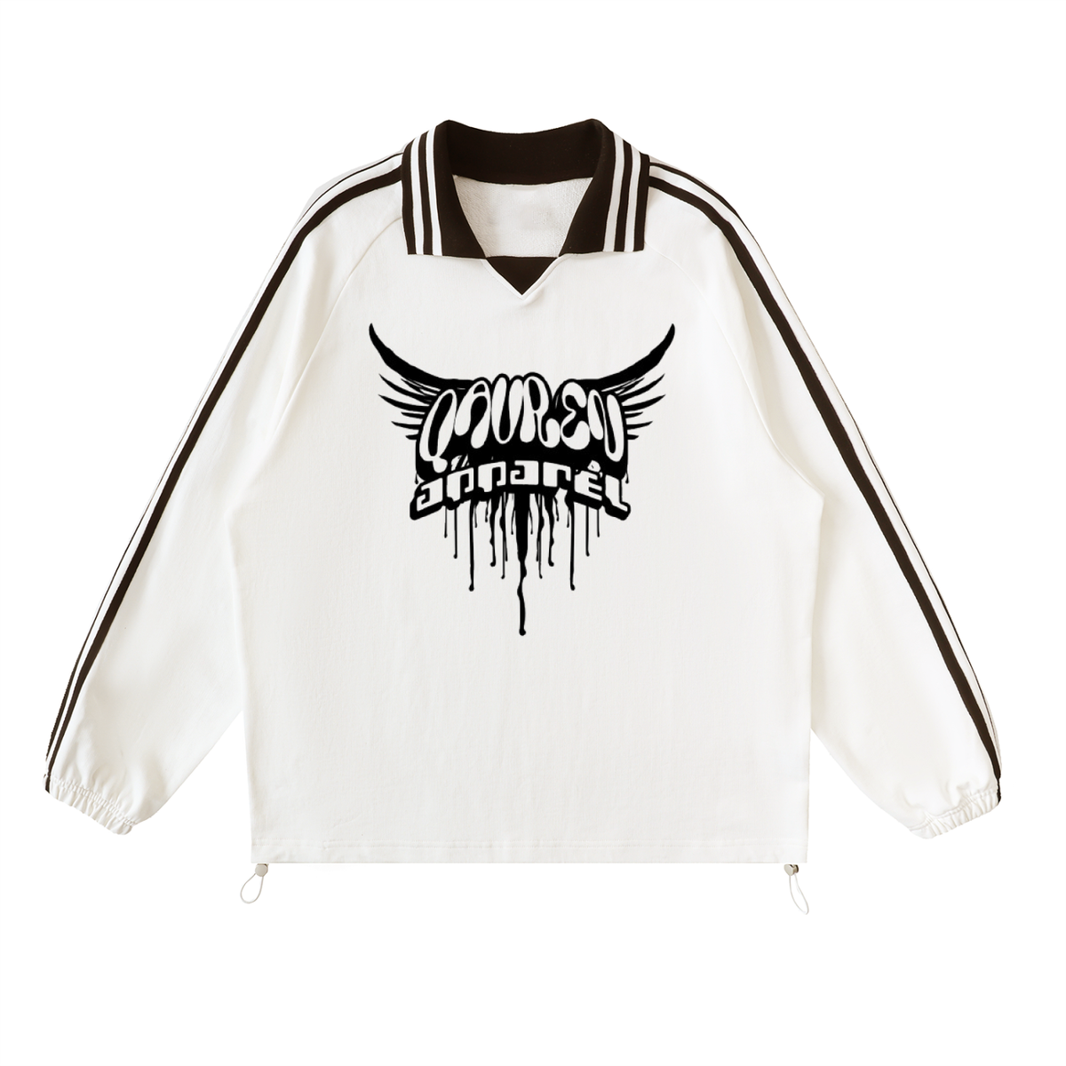 QAVREN Lapel Collar Sweatshirt