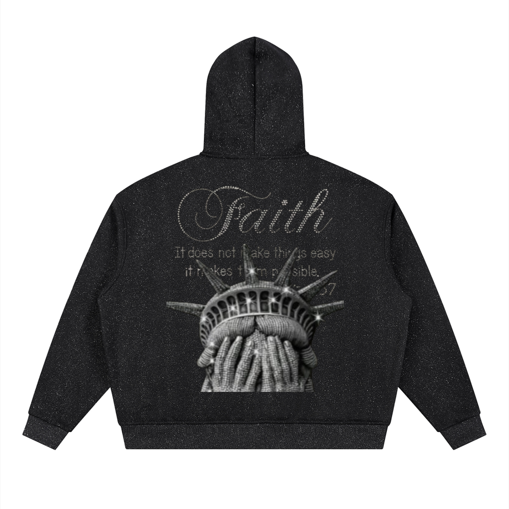 QAVREN Sparkles Boxy Hoodie