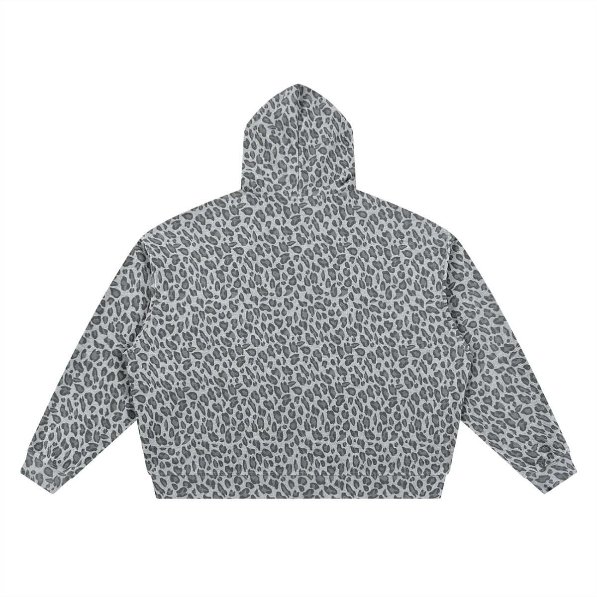 Unisex Leopard Print Waffle Zip up Hoodie