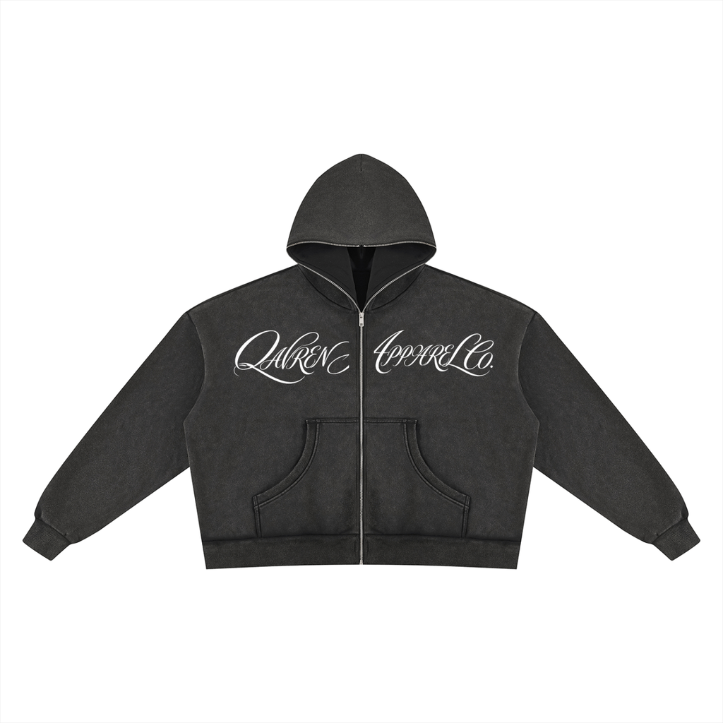 QAVREN zip up hoodie
