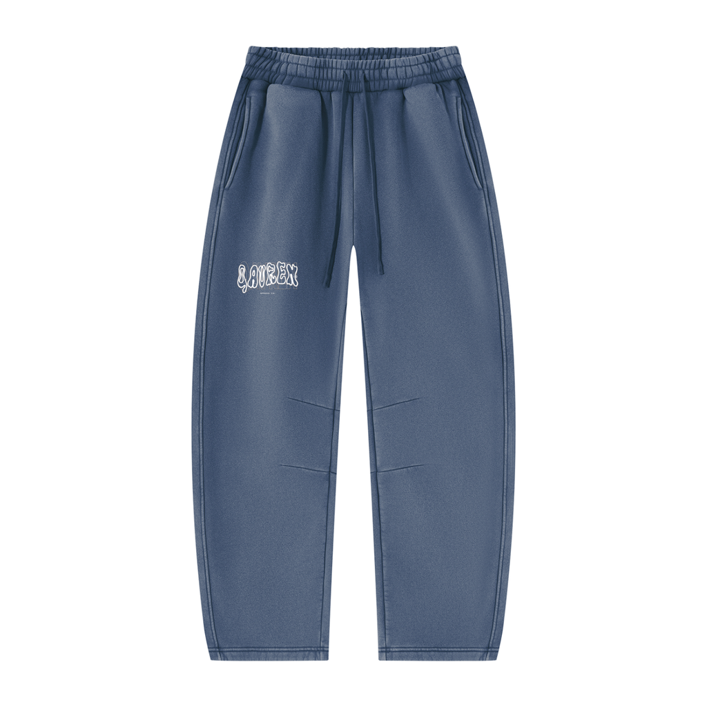 Unisex Vintage Wash Barrel Leg Fleece Sweatpants