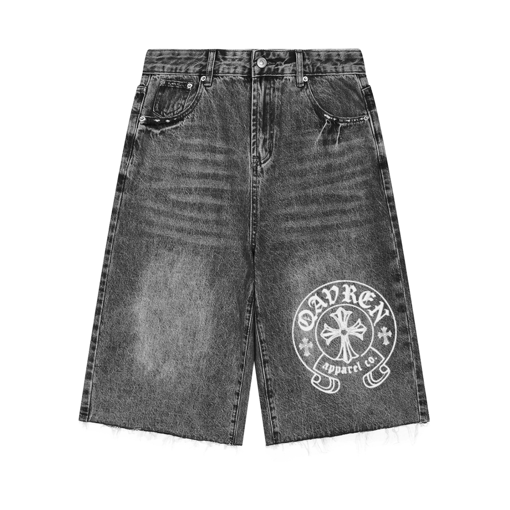 QAVREN Wide Leg Denim jorts