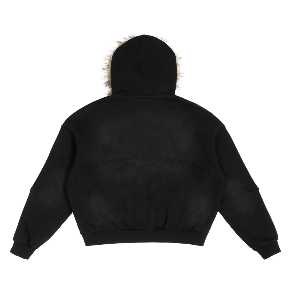 Qavren fur hood Zip-up